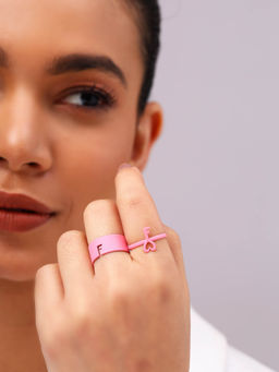Priyaasi - Gen-Z Model Pink Key Style Adjustable Two Rings