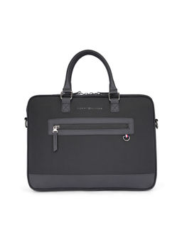 Tommy Hilfiger - Danville Black Polyester Messenger Bag with Detachable Strap