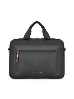 Tommy Hilfiger - Black Polyester Messenger Bag with Detachable Strap