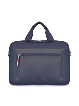 Tommy Hilfiger - Navy Blue Polyester Messenger Bag with Detachable Strap
