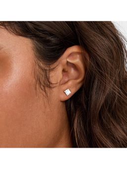 Accessorize London - Women's 925 Sterling Silver Princess Cut Stud Earrings