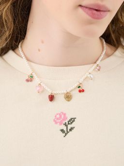 Accessorize London - Women's Fruit Charm Pearl Necklace