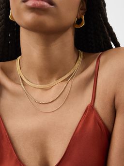 Accessorize London - Women's Snake Chain Necklaces (Pack Of 3)