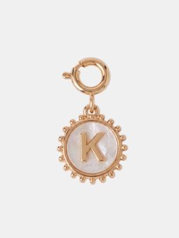 Accessorize London - Women's Initial (K) Pearl Coin Jewellery Charm Gold