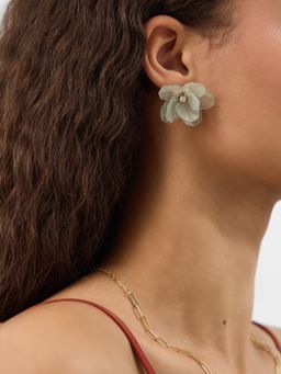 Accessorize London - Women's Frosted Flower Drop Earrings