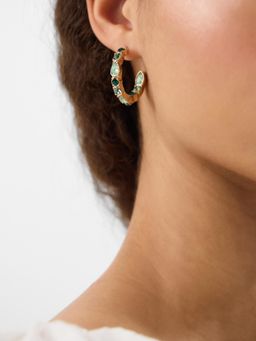 Accessorize London - Women's Gemstone Hoop Earrings