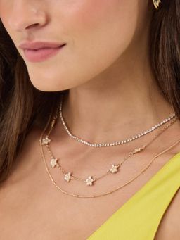 Accessorize London - Women's Flower Chain Necklaces (Pack Of 3)