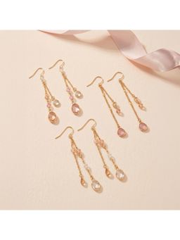 Accessorize London - Women's Gem Chain Drop Earrings (Pack Of 3)