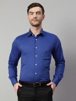 Cantabil - Men Cotton Navy Blue Shirt