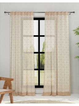 Fabindia - Beige Netra Cotton Woven Door Curtain