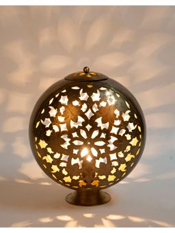 Fabindia - Brass Fazal Metal Cutwork Ambient Table Lamp Without Shade
