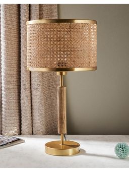 Fabindia - Vetasaha Cane Weave Table Lamp Without Shade