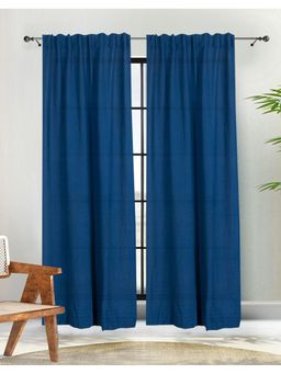 Fabindia - Blue Natali Solid Window Curtain