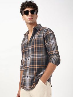 Bewakoof - Men's Brown & Black Checked Shirt