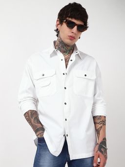 Bewakoof - Men's White Oversized Shirt