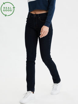 American Eagle - Women Blue High Rise Skinny Kick Jeans