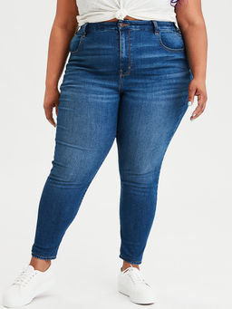 American Eagle - Women Blue High Rise Curvy Jegging