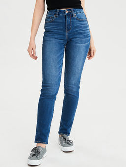 American Eagle - Women Blue High Rise Curvy Skinny Jeans