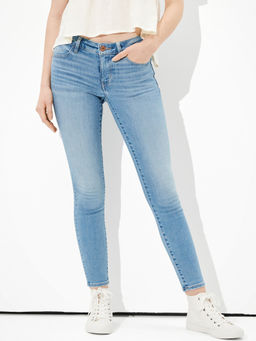American Eagle - Women Blue Low Rise Crop Jegging