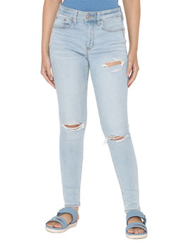 American Eagle - Women Blue Ripped High Rise Jegging