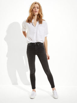 American Eagle - WoWomen Black Next Level Soft Knit High-Waisted Jeans