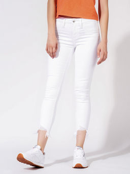 American Eagle - Women White High Rise Crop Jegging