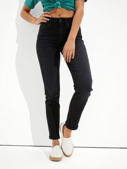 American Eagle - Women Black Stretch High-Waisted Skinny Jeans