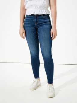 American Eagle - Women Blue Low Rise Curvy Jegging