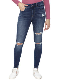 American Eagle - Women Blue Ripped High Rise Jegging