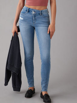 American Eagle - Women Blue High Rise Curvy Jegging