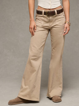 American Eagle - Women Beige Artist Flare Jeans