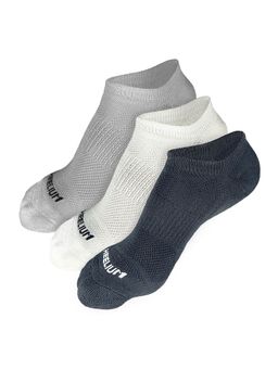 Heelium - Bamboo Zero Ankle Socks for Men - Odour Free - 3 Pairs - Light Grey - Grey - White
