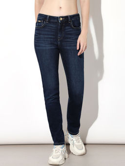 ONLY - Women Solid Skinny Fit Mid-Rise Dark Blue Jeans