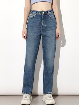 ONLY - Women Solid Straight Fit High-Rise Blue Jeans
