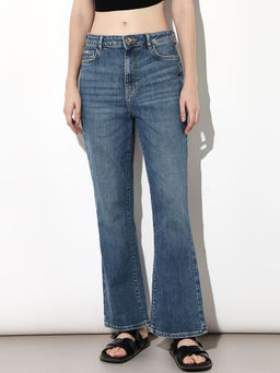 ONLY - Women Solid Flared Mid-Rise Blue Jeans