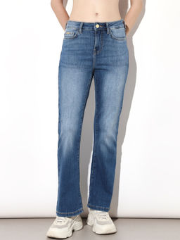 ONLY - Women Solid Flared Mid-Rise Blue Jeans