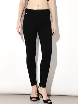 ONLY - Women Solid Skinny Fit Mid-Rise Black Jeans