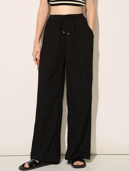ONLY - Women Solid Straight Fit Black Pant