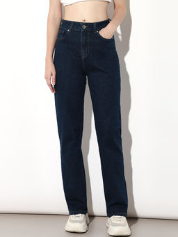 ONLY - Women Solid Flared High-Rise Dark Blue Jeans