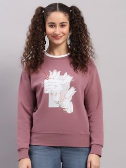 Monte Carlo - Women Mauve Graphic Sweatshirt
