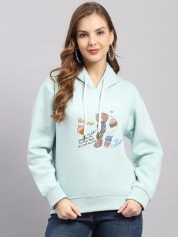 Monte Carlo - Women Green Graphic Regular Fit Hoodie