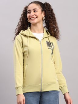Monte Carlo - Women Green Graphic Regular Fit Hoodie