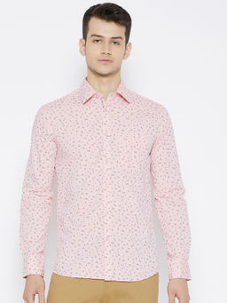CRIMSOUNE CLUB - Mens Pink Printed Shirt