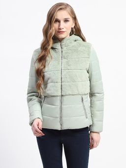 Madame - Dual Textured Mint Green Puffer Jacket