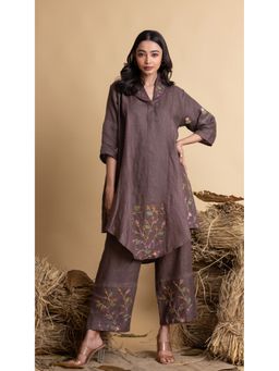 The House of Hemp - Women Brown Latest Stylish Kurta and Pant (Set of 2)