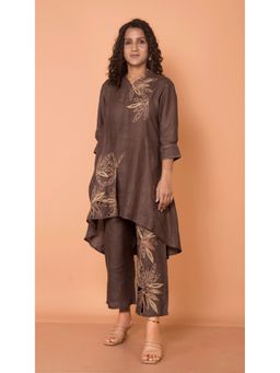 The House of Hemp - Women Brown Latest Stylish Kurta and Pant (Set of 2)