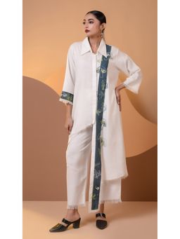 The House of Hemp - Women Off White Latest Stylish Kurta and Pant (Set of 2)