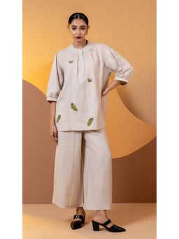 The House of Hemp - Women Beige Latest Stylish Co-Ord (Set of 2)