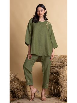 The House of Hemp - Women Green Latest Stylish Co-Ord (Set of 2)