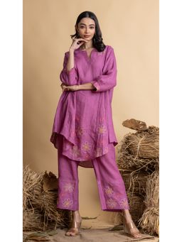 The House of Hemp - Women Purple Latest Stylish Kurta and Pant (Set of 2)